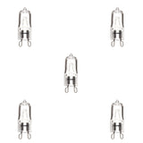 Bulbrite 860825 Bulbrite Halogen Pack of (5) Dimmable 120-Volt T4 Mini Bulbs with Clear Glass Finish and G9 Bi-Pin Base, 20 Watt, 2900K (Soft White Light)
