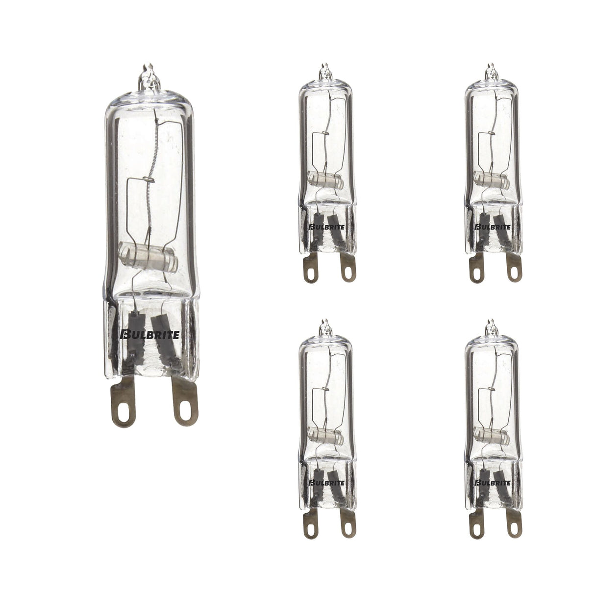 Bulbrite 860826 Bulbrite Pack of (5) 25 Watt Dimmable Clear T4 Bi-Pin (G9) Halogen Bulb