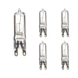 Bulbrite 860830 Bulbrite Pack of (5) 60 Watt Dimmable Clear T4 Bi-Pin (G9) Mini Halogen Light Bulbs
