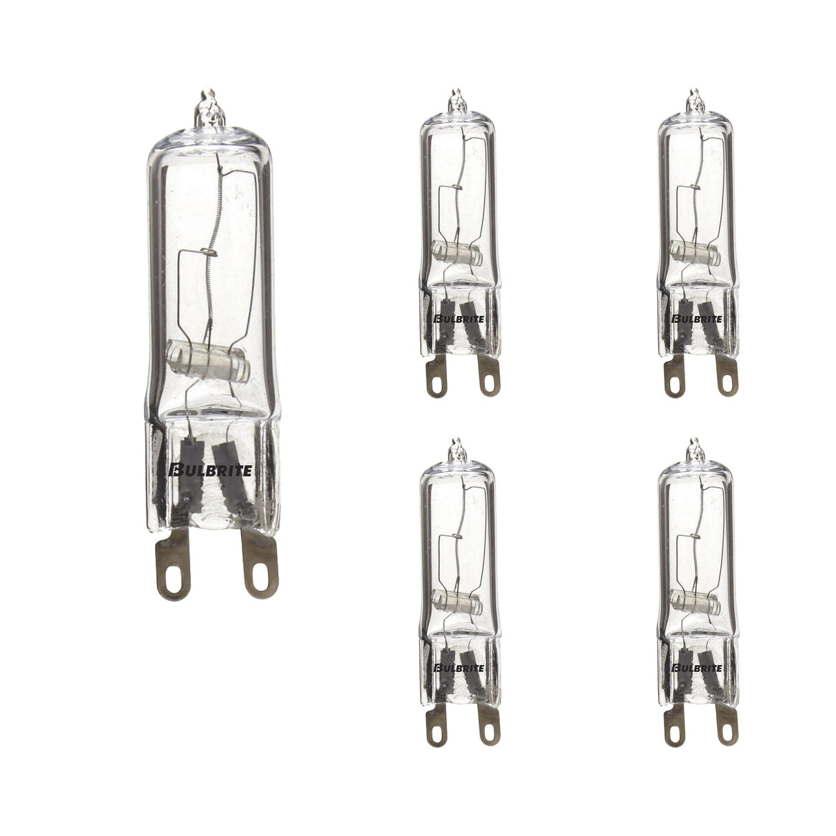 Bulbrite 860830 Bulbrite Pack of (5) 60 Watt Dimmable Clear T4 Bi-Pin (G9) Mini Halogen Light Bulbs