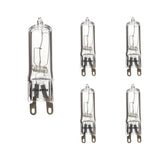 Bulbrite 860830 Bulbrite Pack of (5) 60 Watt Dimmable Clear T4 Bi-Pin (G9) Mini Halogen Light Bulbs
