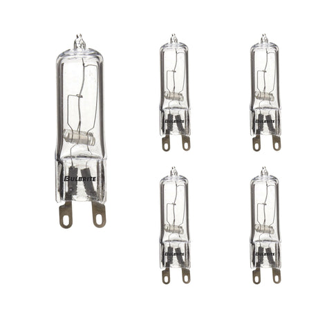 Bulbrite 860830 Bulbrite Pack of (5) 60 Watt Dimmable Clear T4 Bi-Pin (G9) Mini Halogen Light Bulbs