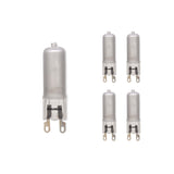 Bulbrite 860836 Bulbrite Pack of (5) 60 Watt 120V Dimmable Frost T4 Halogen Mini Light Bulbs with Bi-Pin (G9) Base, 2900K Soft White Light