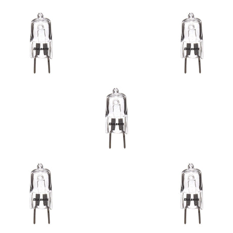 Bulbrite 860837 Bulbrite Pack of (5) 20 Watt Dimmable Clear T4 Bi-Pin (GY8) Mini Halogen Light Bulbs