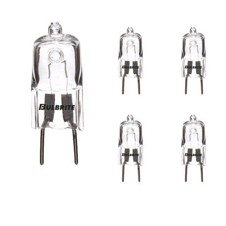 Bulbrite 860840 Bulbrite Pack of (5) 50 Watt Dimmable Clear T4 Bi-Pin (GY8) Halogen Bulb