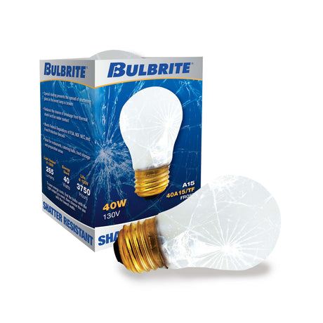 Bulbrite 860862 Bulbrite Pack of (12) 40 Watt Dimmable Frost Tough Coat A15 Medium (E26) Incandescent Bulb