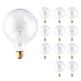 Bulbrite 861011 Bulbrite Incandescent Pack of (12) Dimmable 25 Watt Globe G40 Light Bulbs with Clear Glass Finish and Medium (E26) Screw Base, 2700K (Warm White Light)