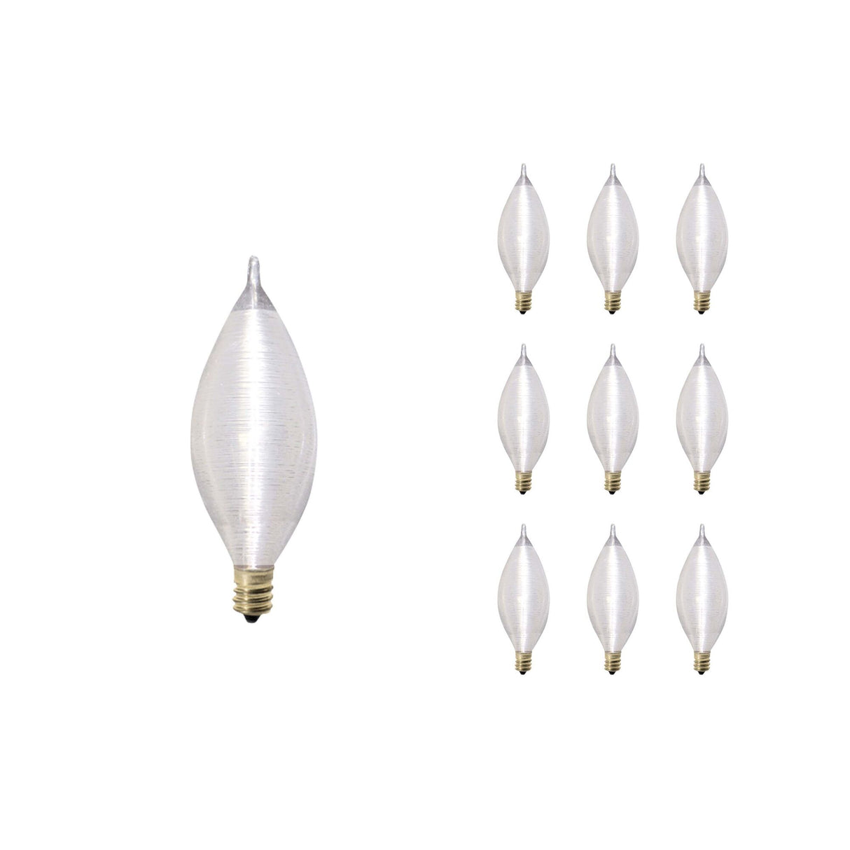 Bulbrite 861020 Bulbrite Incandescent C11 Candelabra Screw Base (E12) Light Bulb, 40 Watt, Satin, 10 Pack