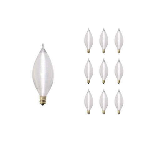 Bulbrite 861020 Bulbrite Incandescent C11 Candelabra Screw Base (E12) Light Bulb, 40 Watt, Satin, 10 Pack