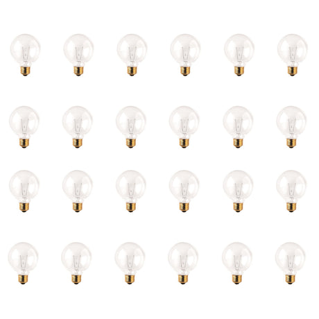 Bulbrite 861047 Bulbrite Incandescent Pack of (24) Dimmable 40 Watt Globe G25 Light Bulbs with Medium (E26) Screw Base, 2700K (Warm White Light)