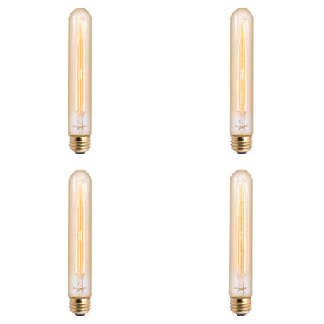 Bulbrite 861048 Bulbrite Pack of (4) 30 Watt Dimmable Antique T9 Nostalgic Hairpin Incandescent Light Bulbs with Medium (E26) Base, 2200K Amber Light