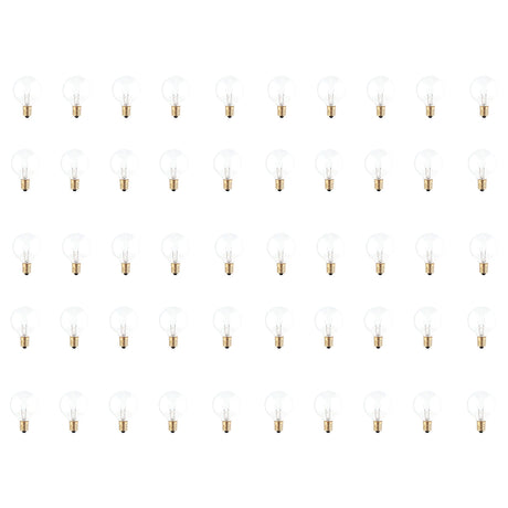 Bulbrite 861050 Bulbrite 40 Watt Incandescent G12 Globe Bulb, Clear Dimmable Candelabra Screw Base (E12) Warm White Light Bulb (Pack of 50)
