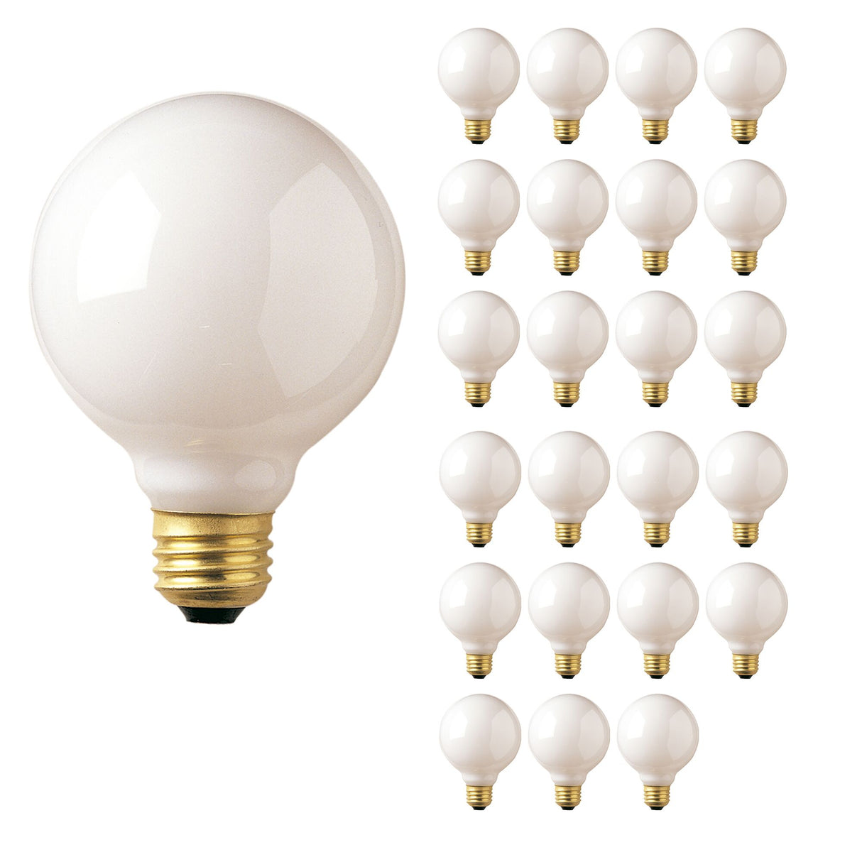 Bulbrite 861053 25W G25 GLOBE WHITE E26 130V-24PK