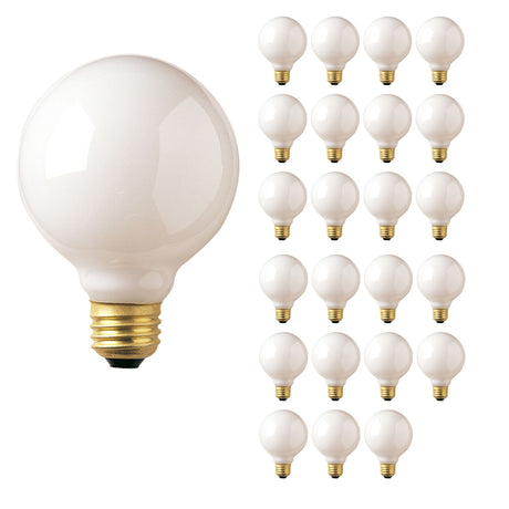Bulbrite 861053 25W G25 GLOBE WHITE E26 130V-24PK