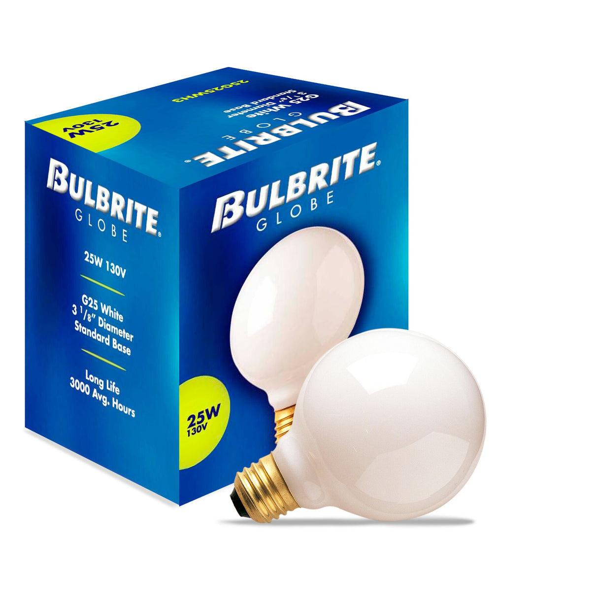 Bulbrite 861053 25W G25 GLOBE WHITE E26 130V-24PK