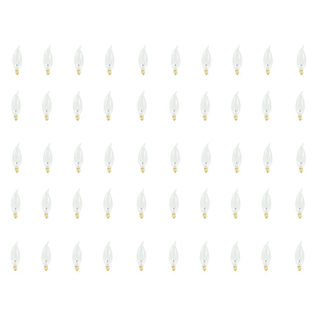 Bulbrite 861060 Bulbrite Incandescent CA10 Candelabra Screw Base (E12) Light Bulb, 40 Watt, Clear, Pack of 50