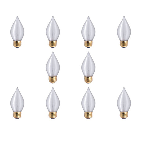 Bulbrite 861072 Bulbrite Spunlite Pack of (10) Dimmable 25 Watt C15 Specialty Incandescent Light Bulbs with Satin Finish and Medium (E26) Screw Base