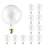 Bulbrite 861073 Bulbrite Pack of (12) Incandescent G40 Medium Screw Base (E26) Light Bulb, 40 Watt, Clear