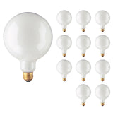 Bulbrite 861099 Bulbrite Pack of (12) Incandescent G40 Medium Screw Base (E26) Light Bulb, 100 Watt, White