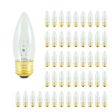 Bulbrite 861106 Bulbrite Pack of (50) Incandescent B10 Medium Screw Base (E26) Light Bulb, 40 Watt, Clear