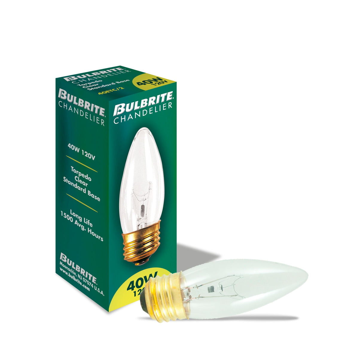 Bulbrite 863008 Bulbrite Incandescent 40 Watt B10 Light Bulb with a Clear Finish and Medium Screw (E26) Base, 2700K (Warm White Light)