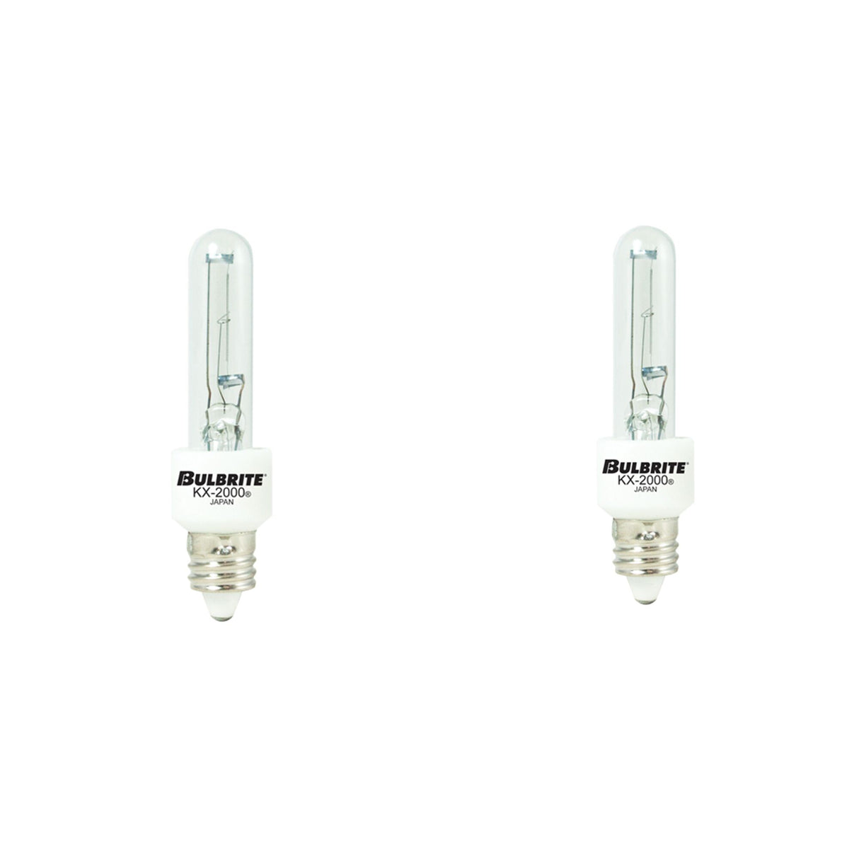 Bulbrite 861114 Bulbrite KX Dimmable T3Mini-Candelabra Screw Base (E11) Light Bulb, 560 Lumens, 2700K, 40 Watt, Clear, 2-Pack