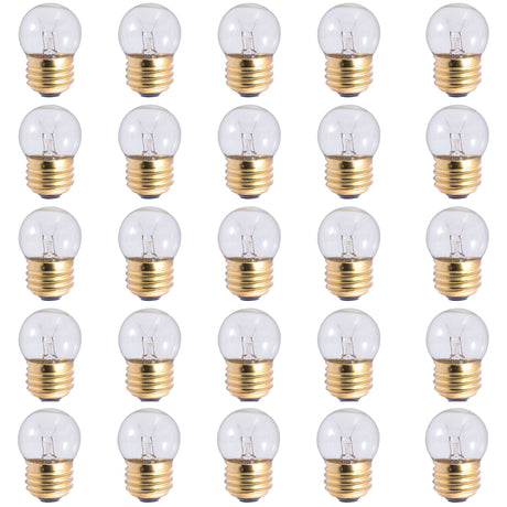 Bulbrite 861120 Bulbrite Pack of (25) 7.5 Watt Dimmable S14 Incandescent Light Bulbs with Medium (E26) Base, Clear