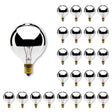 Bulbrite 861159 Bulbrite 40 Watt Incandescent G16.5 Globe Bulb, Half Chrome Dimmable Candelabra Screw Base (E12) Warm White Light Bulb (Pack of 25)