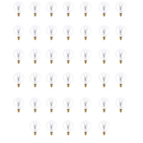 Bulbrite 861216 Bulbrite Incandescent G16.5 Candelabra Screw Base (E12) Light Bulb, 15 Watt, Clear Pack of 40
