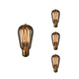 Bulbrite 861231 Bulbrite Pack of (4) 60 Watt Dimmable Antique ST18 Nostalgic Thread Incandescent Light Bulbs with Medium (E26) Base, 2200K Amber Light