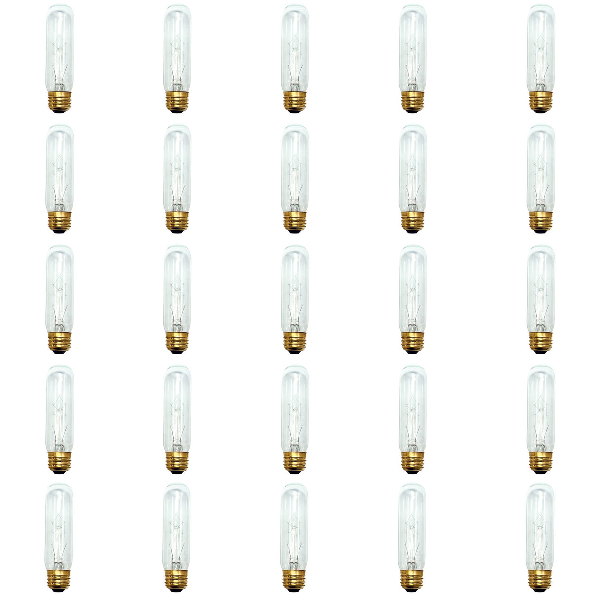 Bulbrite 861271 25W T10 TUBULAR CLEAR E26 130V-25PK