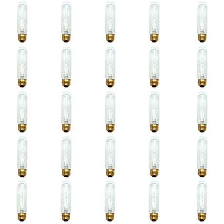 Bulbrite 861271 25W T10 TUBULAR CLEAR E26 130V-25PK