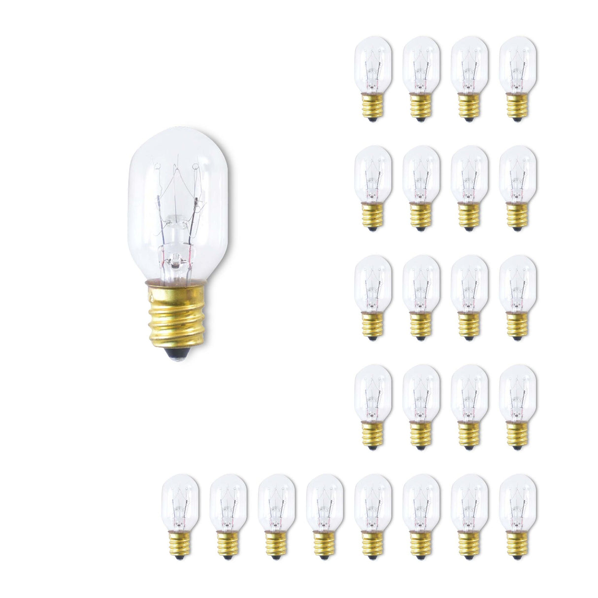 Bulbrite 861283 Bulbrite Incandescent T7 Candelabra Screw Base (E12) Light Bulb, 15 Watt, Clear, Pack of 25