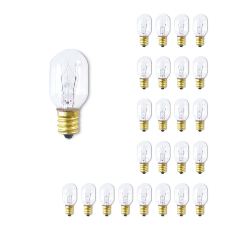 Bulbrite 861283 Bulbrite Incandescent T7 Candelabra Screw Base (E12) Light Bulb, 15 Watt, Clear, Pack of 25