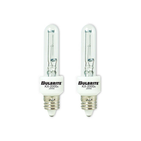 Bulbrite 861349 Bulbrite Pack of (2) 60 Watt Dimmable T3 Xenon Light Bulbs with E11 Mini-Candelabra Screw Base, Clear