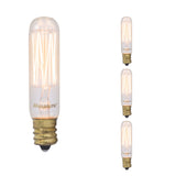 Bulbrite 861372 Bulbrite Pack of (4) 25 Watt Dimmable Antique Nostalgic Thread Filament T6 Candelabra (E12) Incandescent Bulb