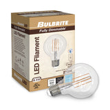 Bulbrite 861406 Bulbrite Pack of (4) 8.5 Watt Dimmable Clear Filament G25 Medium (E26) LED Bulb - 800 Lumens, 2700K, and 90 CRI