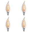 Bulbrite 861407 Bulbrite LED Filament CA10 Nostalgic Thread Edison Light Bulb, 25 Watt Equivalent, 2200K, Antique, 4 Piece