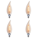 Bulbrite 861407 Bulbrite LED Filament CA10 Nostalgic Thread Edison Light Bulb, 25 Watt Equivalent, 2200K, Antique, 4 Piece