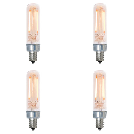 Bulbrite 861408 Bulbrite LED Filament T6 Nostalgic Thread Edison Light Bulb, 25 Watt Equivalent, 2100K, Antique, 4 Piece