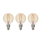 Bulbrite 861409 Bulbrite Pack of (3) LED Filament G16 Nostalgic Thread Edison Light Bulb, 25 Watt Equivalent, 2100K, Antique Glass Finish