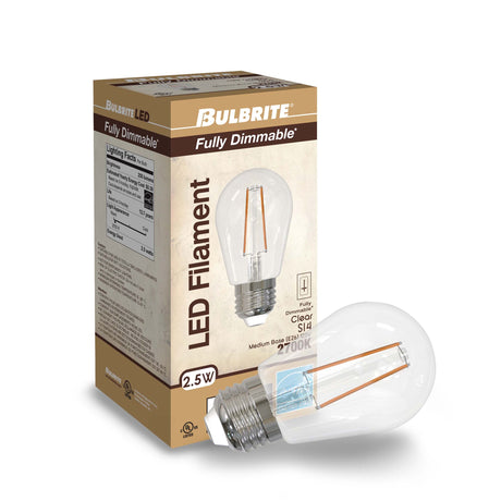 Bulbrite 861411 Bulbrite LED Filament S14 Dimmable Medium Screw Base (E26) Light Bulb 11 Watt Equivalent 2700K, Clear 4-Pack