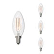Bulbrite 861412 Bulbrite LED Filament B11 Dimmable Candelabra Screw Base (E12) Light Bulb 25 Watt Equivalent 2700K, Clear 4-Pack