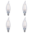 Bulbrite 861414 Bulbrite LED Filament CA10 Dimmable Candelabra Screw Base (E12) Light Bulb 25 Watt Equivalent 2700K, Clear 4-Pack