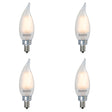 Bulbrite 861416 Bulbrite LED Filament CA10 Dimmable Candelabra Screw Base (E12) Light Bulb, 300 Lumens, 40 Watt Equivalent 2700K, Frost 4-Pack