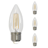 Bulbrite 861418 Bulbrite Pack of (4) 4.5 Watt Dimmable Clear Filament B11 Medium (E26) LED Bulb - 350 Lumens, 2700K, and 90 CRI
