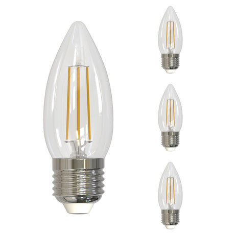 Bulbrite 861418 Bulbrite Pack of (4) 4.5 Watt Dimmable Clear Filament B11 Medium (E26) LED Bulb - 350 Lumens, 2700K, and 90 CRI