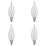 Bulbrite 861420 Bulbrite Pack of (4) 4.5 Watt Dimmable Clear Filament CA10 Candelabra (E12) LED Bulb - 350 Lumens, 3000K, and 90 CRI