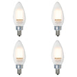 Bulbrite 861427 Bulbrite Pack of (4) 3.6 Watt Dimmable Milky Finish B11 Candelabra (E12) LED Light Bulb - 300 Lumens, 2700K