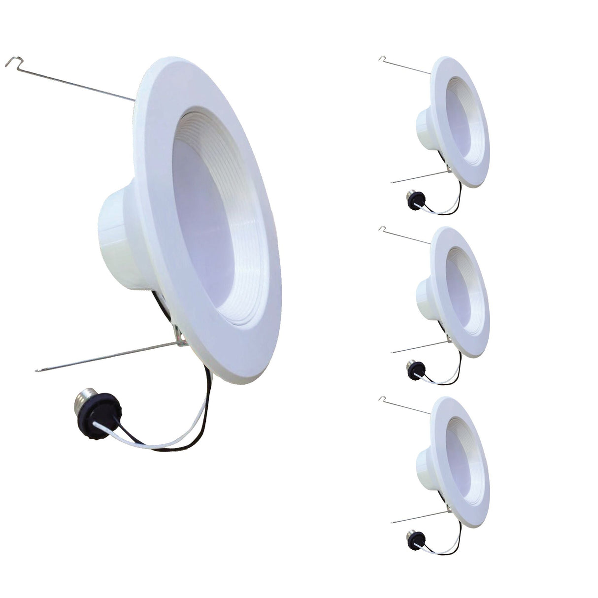 Bulbrite 861492 Bulbrite Pack of (4) 14 Watt Adjustable 5/6"Integrated LED Recessed Downlight with E26 Quick Connect Adaptor, 4000K Cool White Light, 1100 Lumens